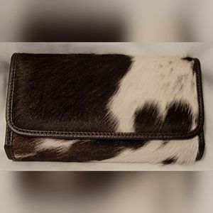 COWHIDE HAIR ON 100% GENUINE LEATHER WALLET